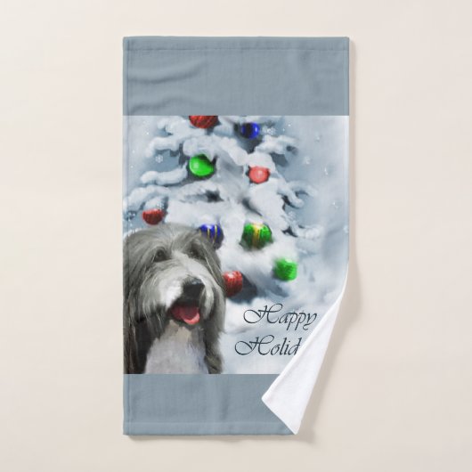 Gedekte Collie Kerstmis Bad Handdoek (Handdoek)