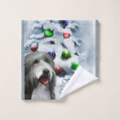 Gedekte Collie Kerstmis Bad Handdoek (Wasdoekje)