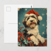 Gedekte Collie Kerstmis Briefkaart (Voorkant / Achterkant)