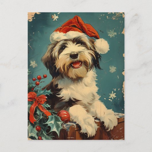 Gedekte Collie Kerstmis Briefkaart (Voorkant)