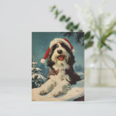 Gedekte Collie Kerstmis Briefkaart (Staand voorkant)