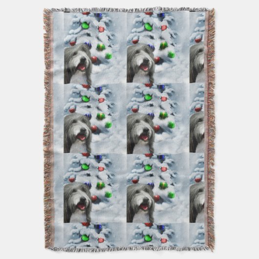 Gedekte Collie Kerstmis Deken (Voorkant Verticaal)