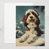 Gedekte Collie Kerstmis Feestdagenkaart (Voorkant / Achterkant)