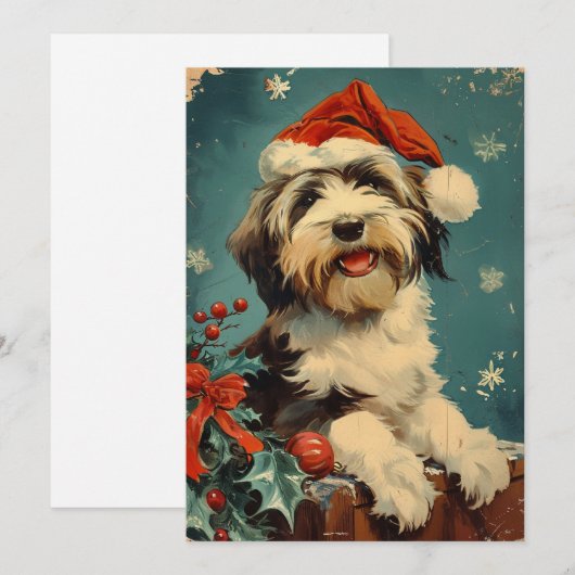 Gedekte Collie Kerstmis Feestdagenkaart (Voorkant / Achterkant)