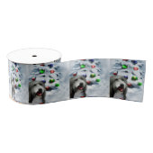 Gedekte Collie Kerstmis Grosgrain Lint (Spoel)