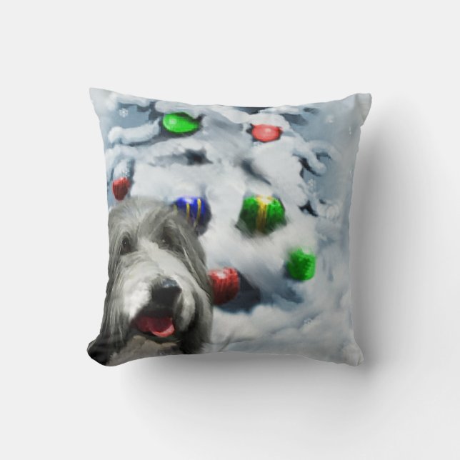 Gedekte Collie Kerstmis Kussen (Voorkant)