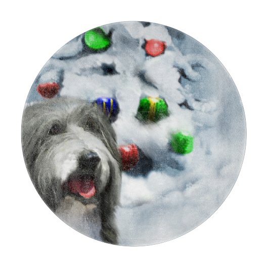 Gedekte Collie Kerstmis Snijplank (Voorkant)