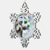 Gedekte Collie Kerstmis Tin Sneeuwvlok Ornament (Rechts)