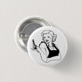 Gedekte dames - Artiestenpop Ronde Button 3,2 Cm (Voorkant /achterkant)