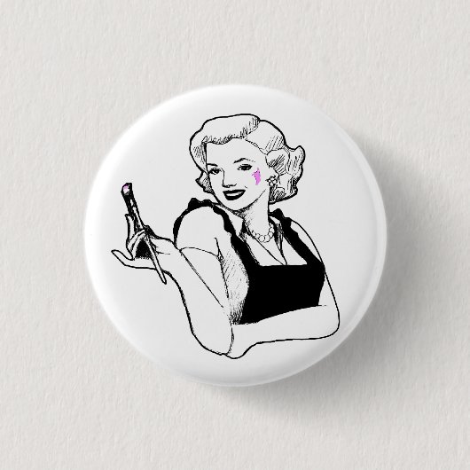 Gedekte dames - Artiestenpop Ronde Button 3,2 Cm (Voorkant)