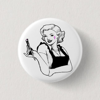 Gedekte dames - Artiestenpop Ronde Button 3,2 Cm