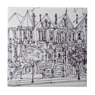 Gedekte dames   San Francisco, Californië Tegeltje