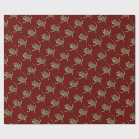 Gedekte draak cadeaupapier (Vlak)