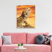 Gedekte draak (Pogona Vitticeps) op de steen Canvas Afdruk (Insitu (Woonkamer))