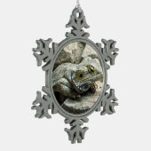 Gedekte draak tin sneeuwvlok ornament (Links)
