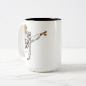 Gedekte dragon Karate Tweekleurige Koffiemok (Voorkant links)