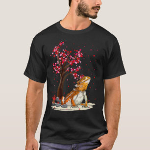 Gedekte dragon Lover Heart Tree Bearded Dragon Val T-shirt