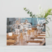 Gedekte Eettafel Multifunctionele Tekst Uitnodigin Kaart (Staand voorkant)