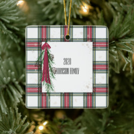 Gedekte gepersonaliseerde kerstkeramische versieri keramisch ornament