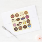Gedekte goederen voor de Muffin Cake Whoopie Pie C Vierkante Sticker (Envelop)