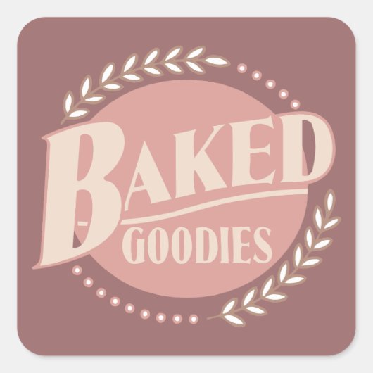 Gedekte Goodies - Baker Baking Bakery Vierkante Sticker (Voorkant)