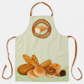 Gedekte Goodies Pastry Bread Baker Green Stripe Schort (Voorkant)