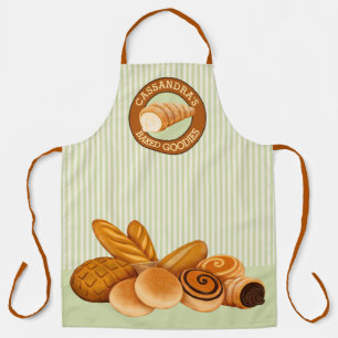 Gedekte Goodies Pastry Bread Baker Green Stripe Schort