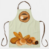 Gedekte Goodies Pastry Bread Baker Green Stripe Schort (Voorkant)