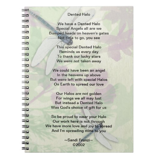 Gedekte Halo Brain Surgery Survivor Poem Notitiebo Notitieboek (Voorkant)