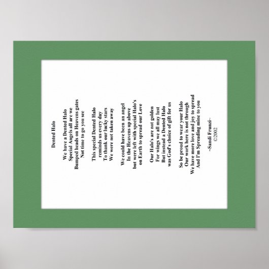 Gedekte Halo Poem 8,5 x 11 Poster papier (steen) (Voorkant)