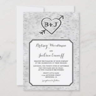 Gedekte harsboomstammen Bark Wedding Invitting Kaart