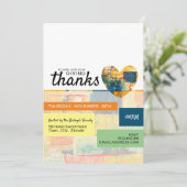 Gedekte harten, partij bij de Thanksgiving Kaart (Staand voorkant)