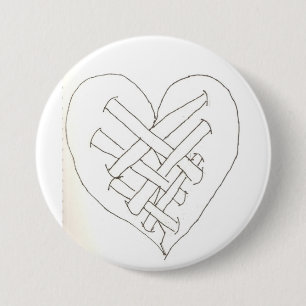 Gedekte hartslag ronde button 7,6 cm