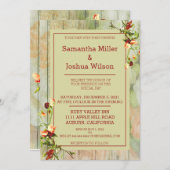 Gedekte hek met lentevloerbruiloft kaart (Voorkant / Achterkant)