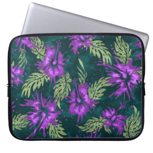 Gedekte Hibiscus Hawaiian Neopree Wetsuit Laptop Sleeve