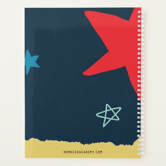 Gedekte Homeschool Planner voor docenten (groot) (Achterkant)