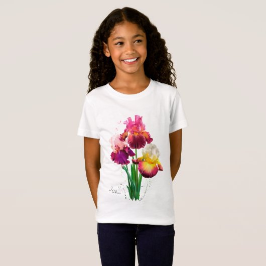Gedekte iris en spetters van het schilderen van de t-shirt (Voorkant volledig)