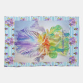 Gedekte Iris Paarse Waterverf Womans Tea Towel Theedoek (Horizontaal)