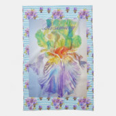 Gedekte Iris Paarse Waterverf Womans Tea Towel Theedoek (Verticaal)