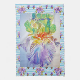 Gedekte Iris Paarse Waterverf Womans Tea Towel Theedoek