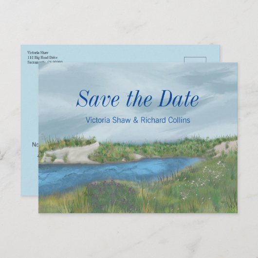 Gedekte kant sparen de Datum Aankondigingskaart (Voorkant / Achterkant)