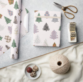 Gedekte kerstbomen van wit cadeaupapier
