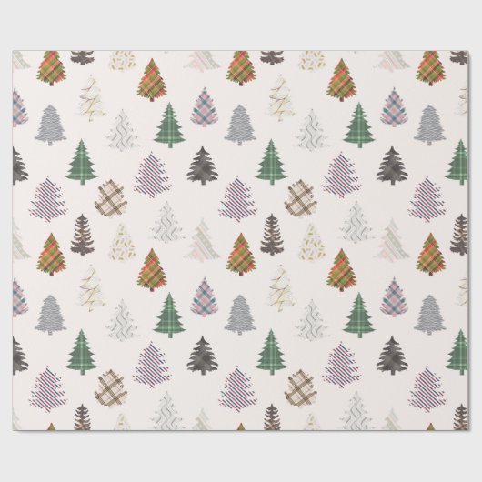 Gedekte kerstbomen van wit cadeaupapier (Vlak)