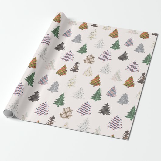 Gedekte kerstbomen van wit cadeaupapier (Uitgerold)