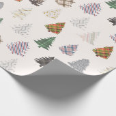 Gedekte kerstbomen van wit cadeaupapier (Hoek)