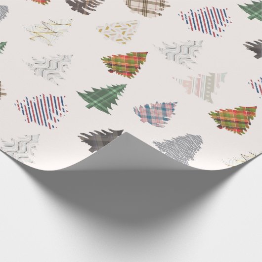 Gedekte kerstbomen van wit cadeaupapier (Hoek)