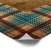 Gedekte kerstboom met rand Folk-kunst en versierin Poster (Hoek)