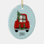 Gedekte kerstmis met Collie Keramisch Ornament (Rechts)