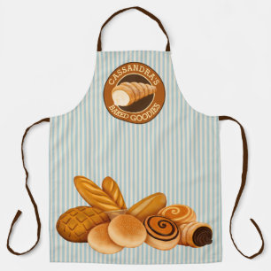 Gedekte koekjes, blauw gekleed Logo Schort