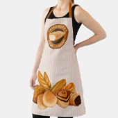 Gedekte koekjes, gebak, Logo, roze strepen Schort (Insitu)